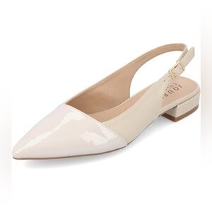 Journee Collection Bertie Slingback Flats,Bone Cream,Pointed Toe,Size 7 -NWB‎